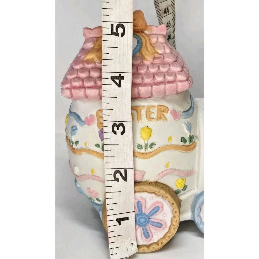 Hand Painted Easter Egg Train 3 Piece Set, Hand Painted Porcelain - Vtg‎